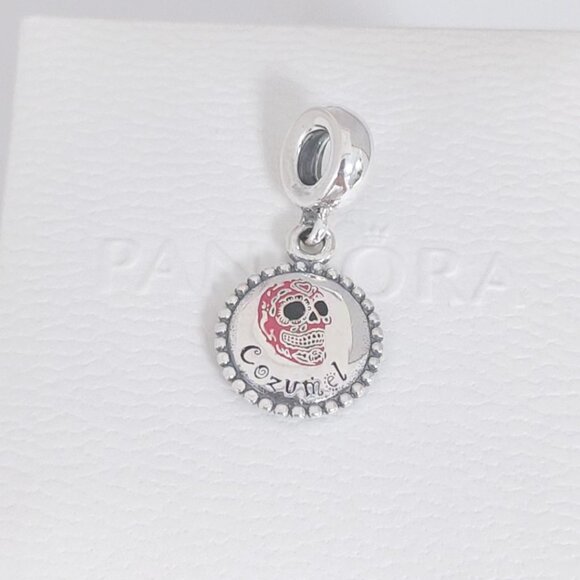 Pandora Cozumel Mexico Skull Dangle Charm Exclusive Travel Pendant with box - Picture 8 of 9